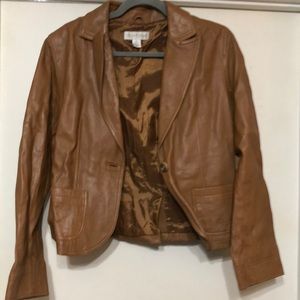 genuine leather. lined dressy jacket size M